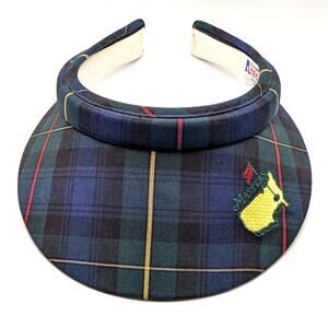 Masters Augusta Golf Visor Plaid Made USA Tex-Ace Adjustable Vintage Cap Hat